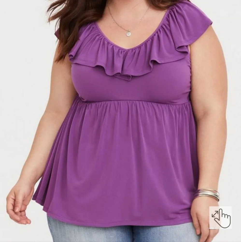 Torrid Flutter Sleeve Babydoll Top, NWT - Picture 2 of 4